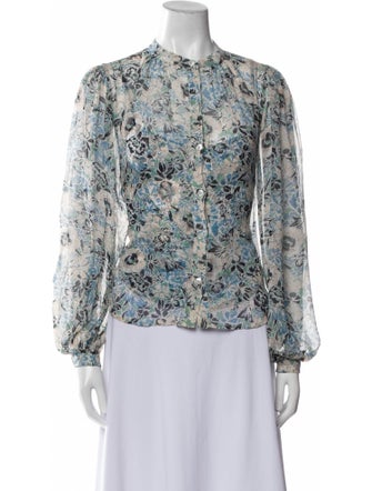 Veronica Beard Silk Floral Print Blouse