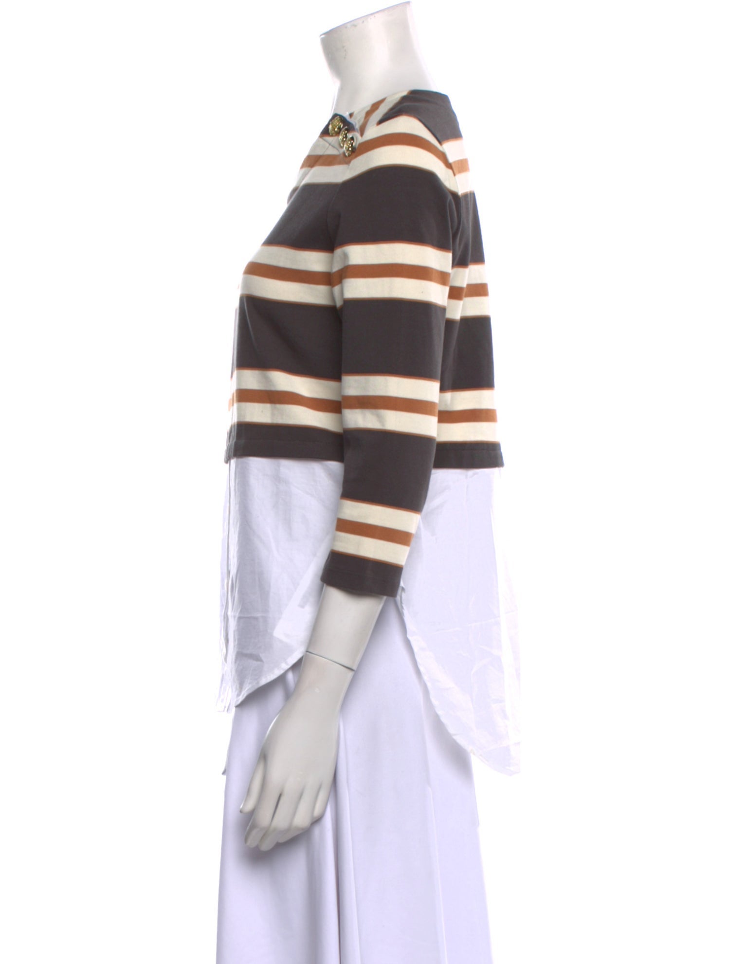 Veronica Beard Striped Crew Neck Top