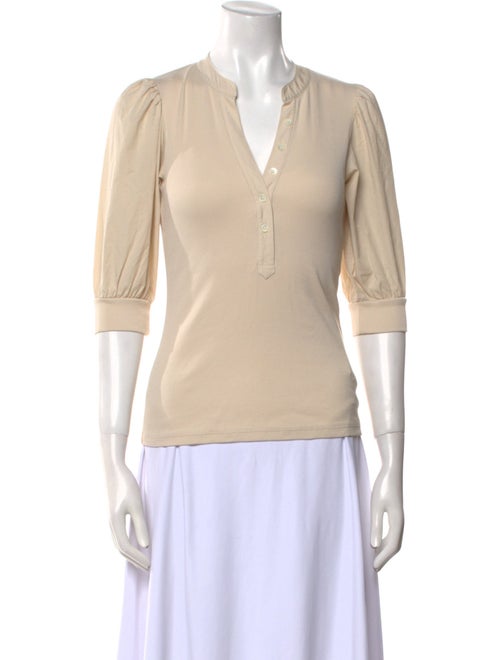 Veronica Beard V-Neck Three-Quarter Sleeve Top