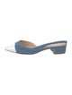 Veronica Beard Denim Colorblock Pattern Mules