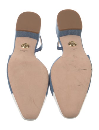 Veronica Beard Denim Colorblock Pattern Mules