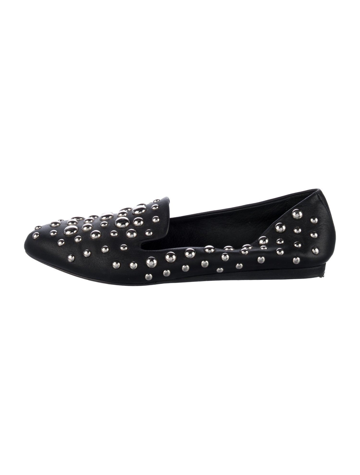 Veronica Beard Leather Studded Accents Loafers