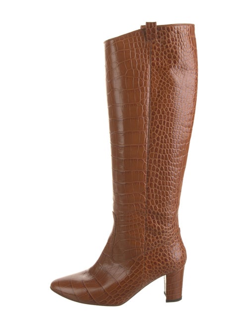 Veronica Beard Crocodile Animal Print Riding Boots