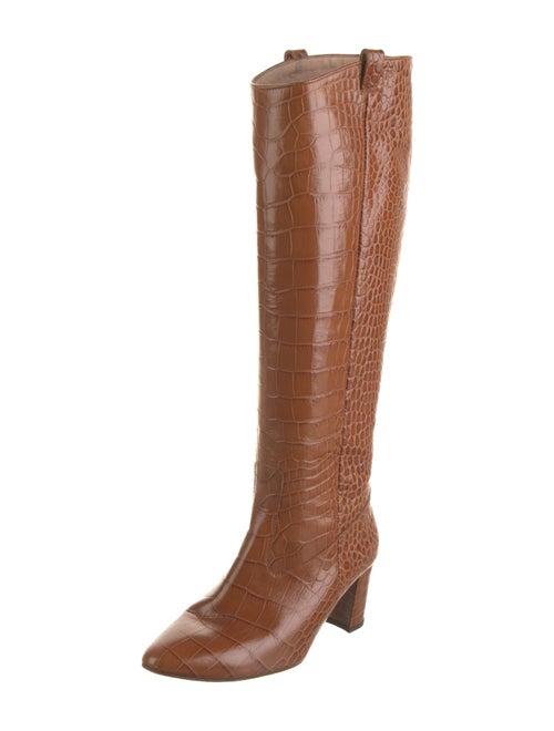 Veronica Beard Crocodile Animal Print Riding Boots