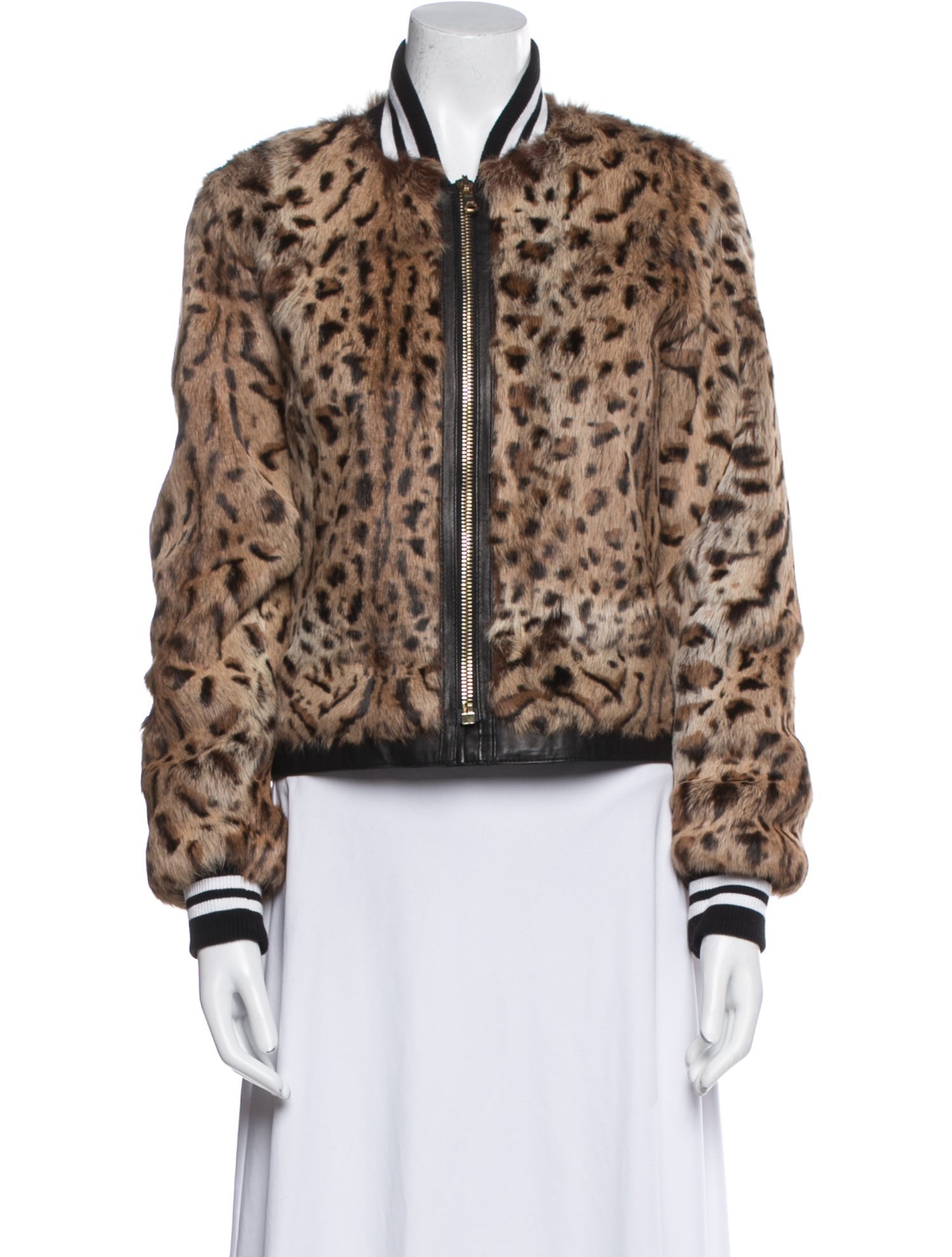 Veronica Beard Animal Print Fur Jacket