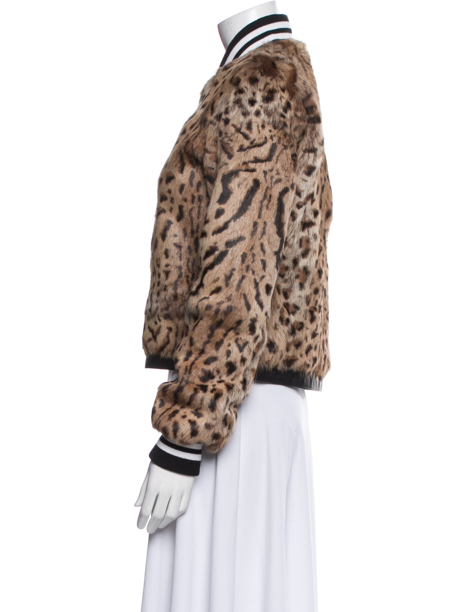 Veronica Beard Animal Print Fur Jacket