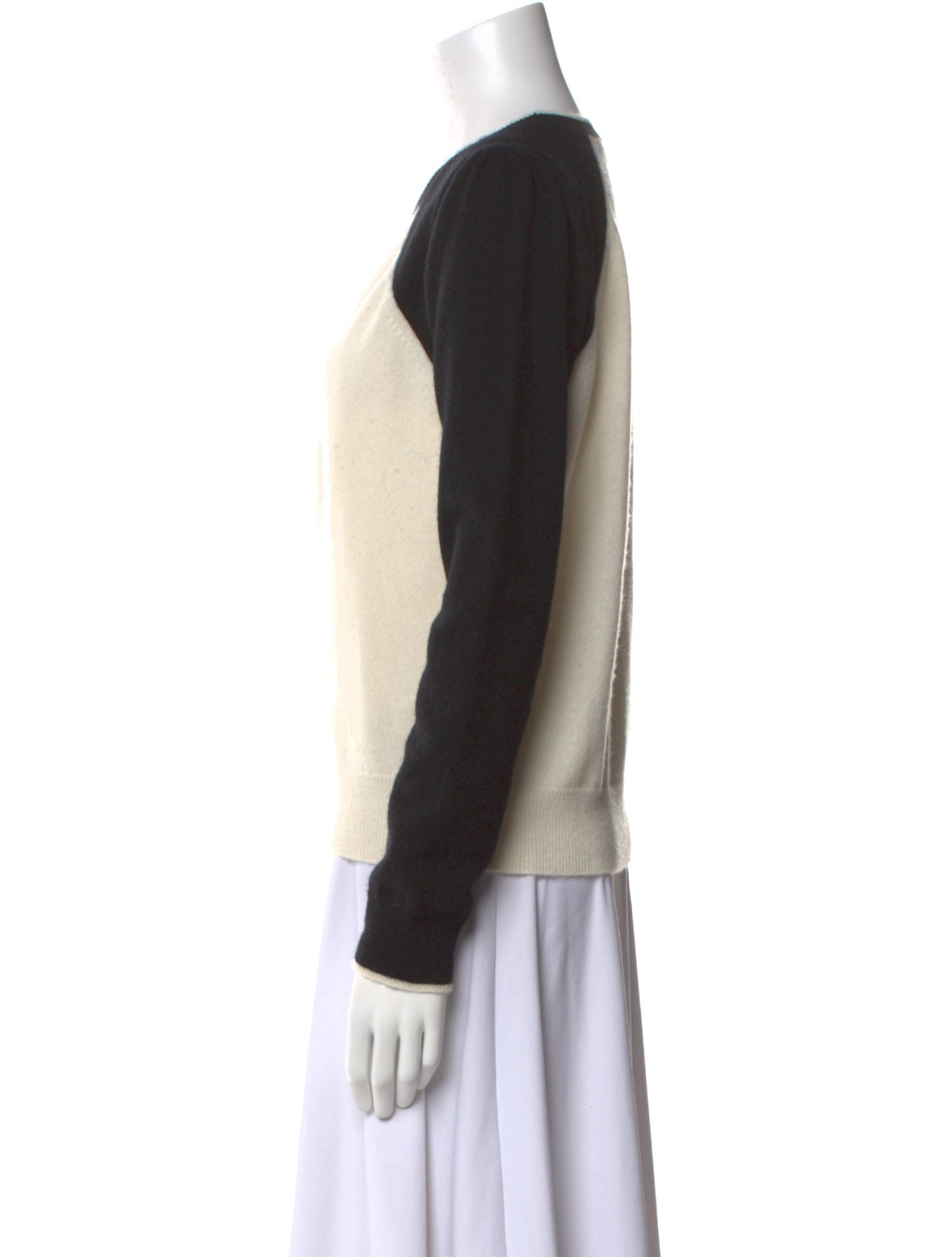 Veronica Beard Cashmere Colorblock Pattern Sweater