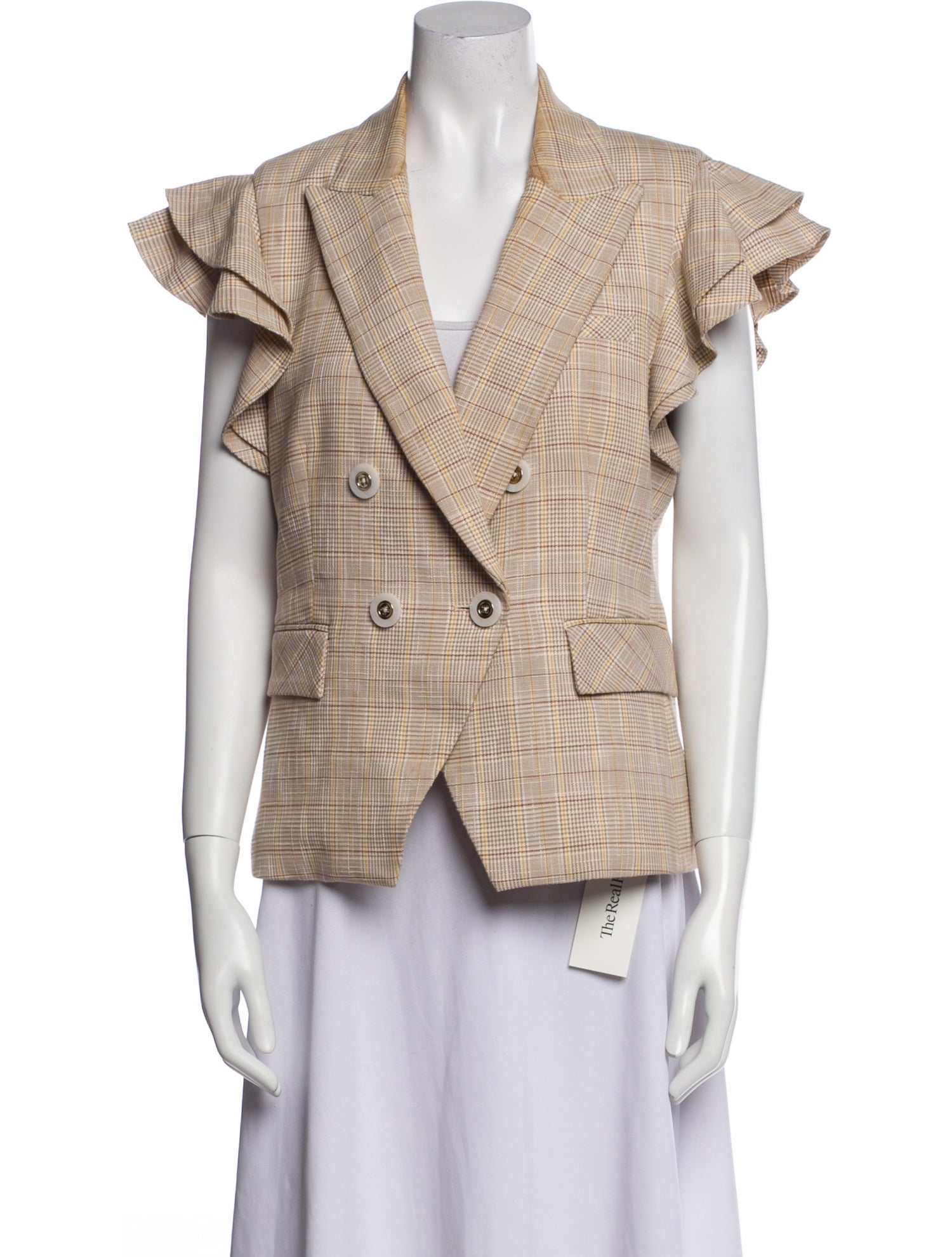 Veronica Beard Plaid Print Vest