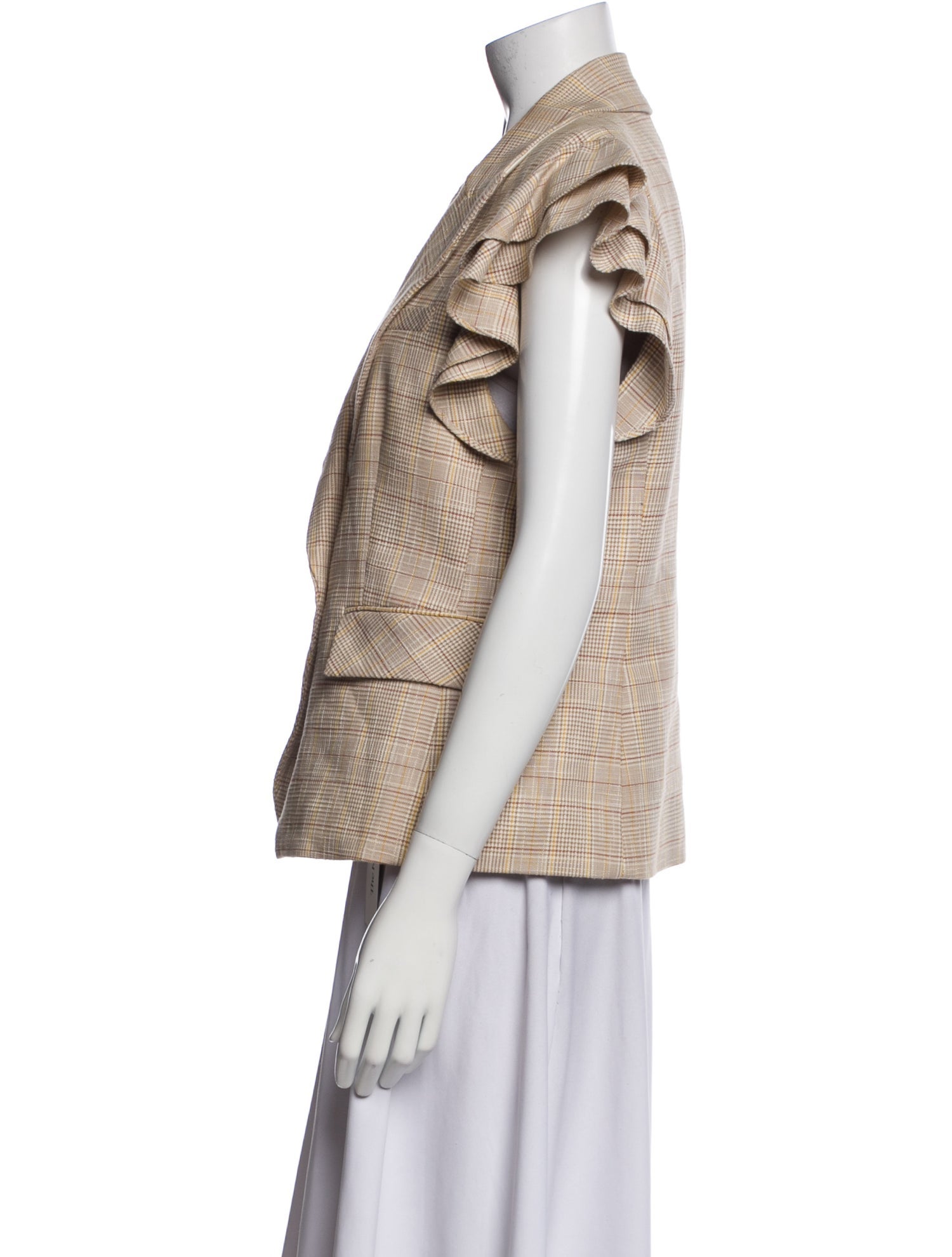 Veronica Beard Plaid Print Vest