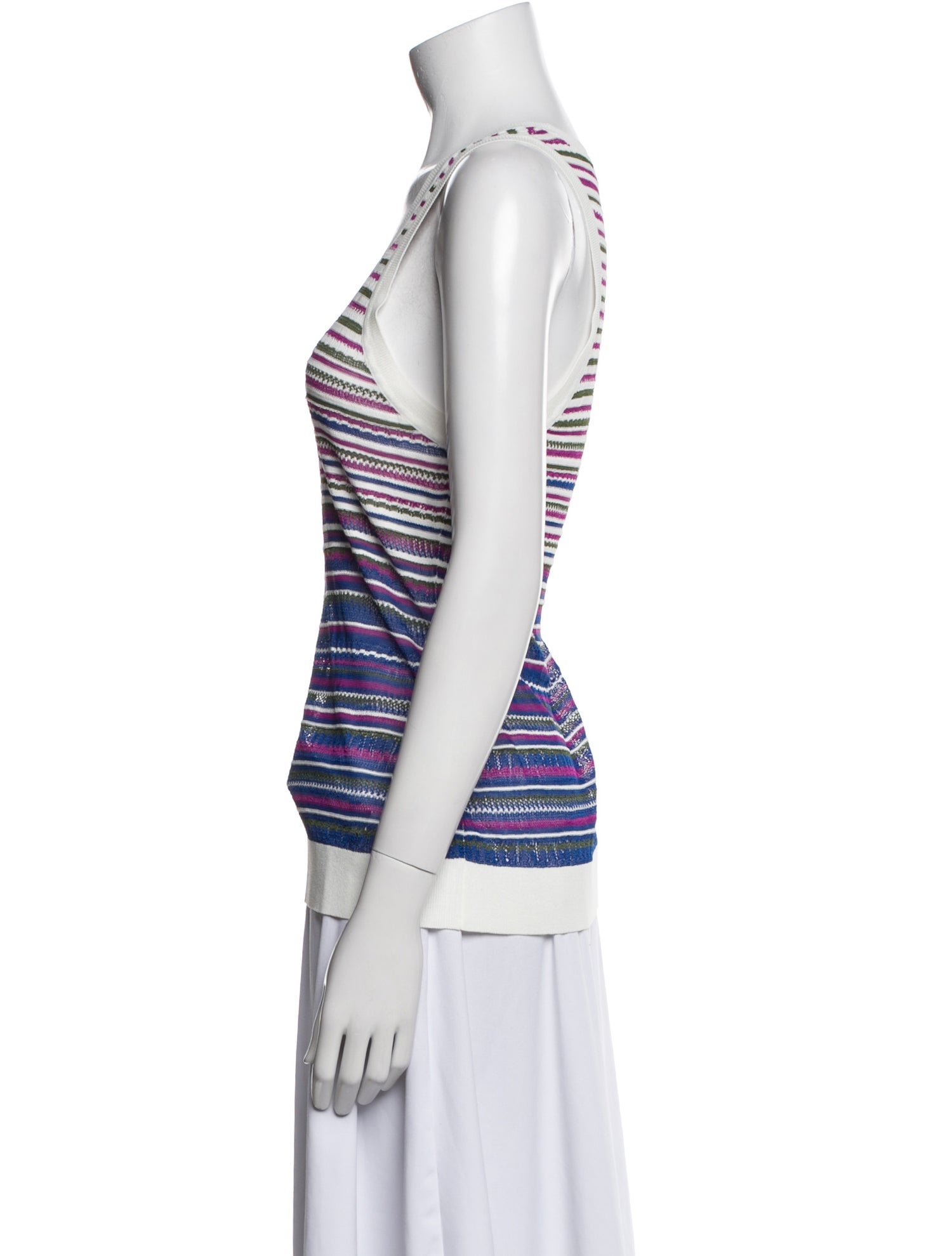 Veronica Beard Striped Scoop Neck Top