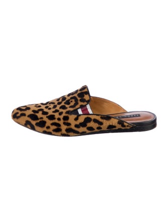 Veronica Beard Ponyhair Animal Print Mules