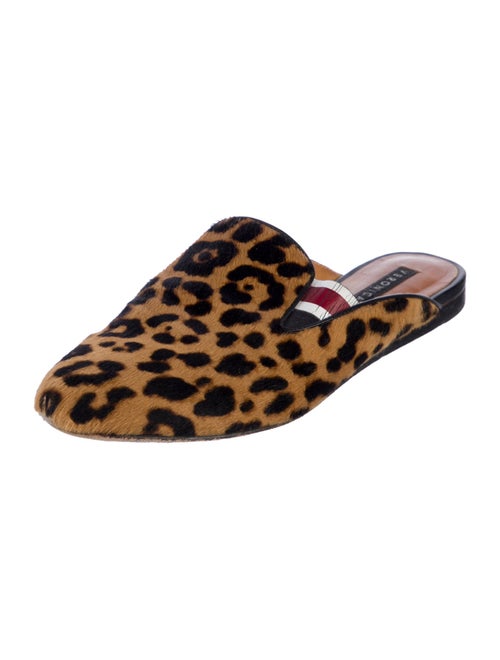 Veronica Beard Ponyhair Animal Print Mules
