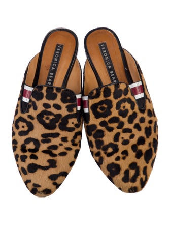 Veronica Beard Ponyhair Animal Print Mules