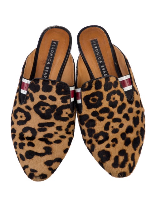 Veronica Beard Ponyhair Animal Print Mules