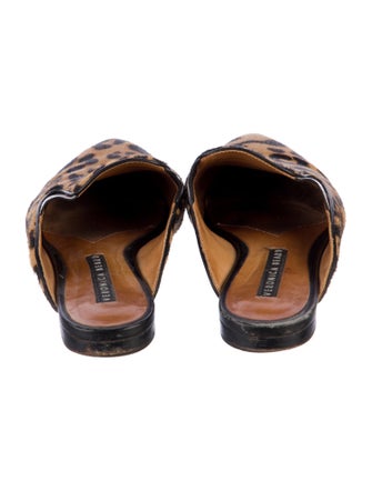 Veronica Beard Ponyhair Animal Print Mules