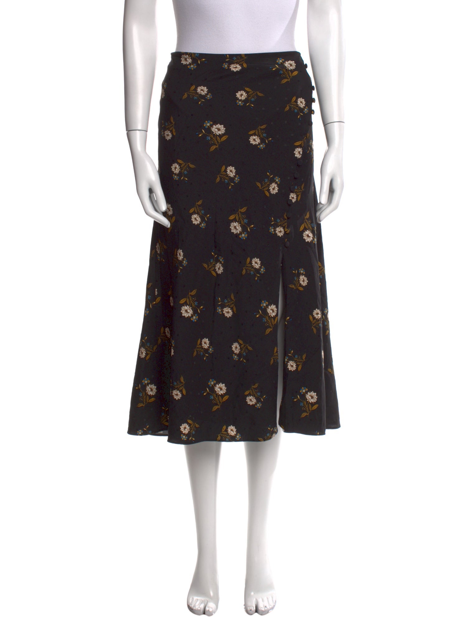 Veronica Beard Floral Print Midi Length Skirt