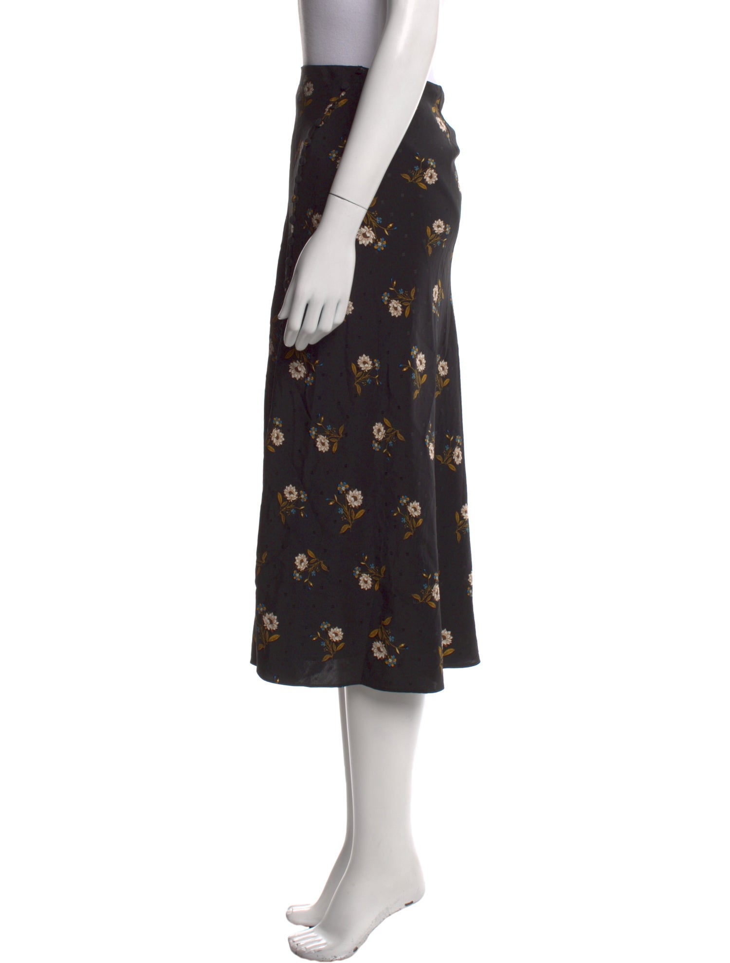 Veronica Beard Floral Print Midi Length Skirt