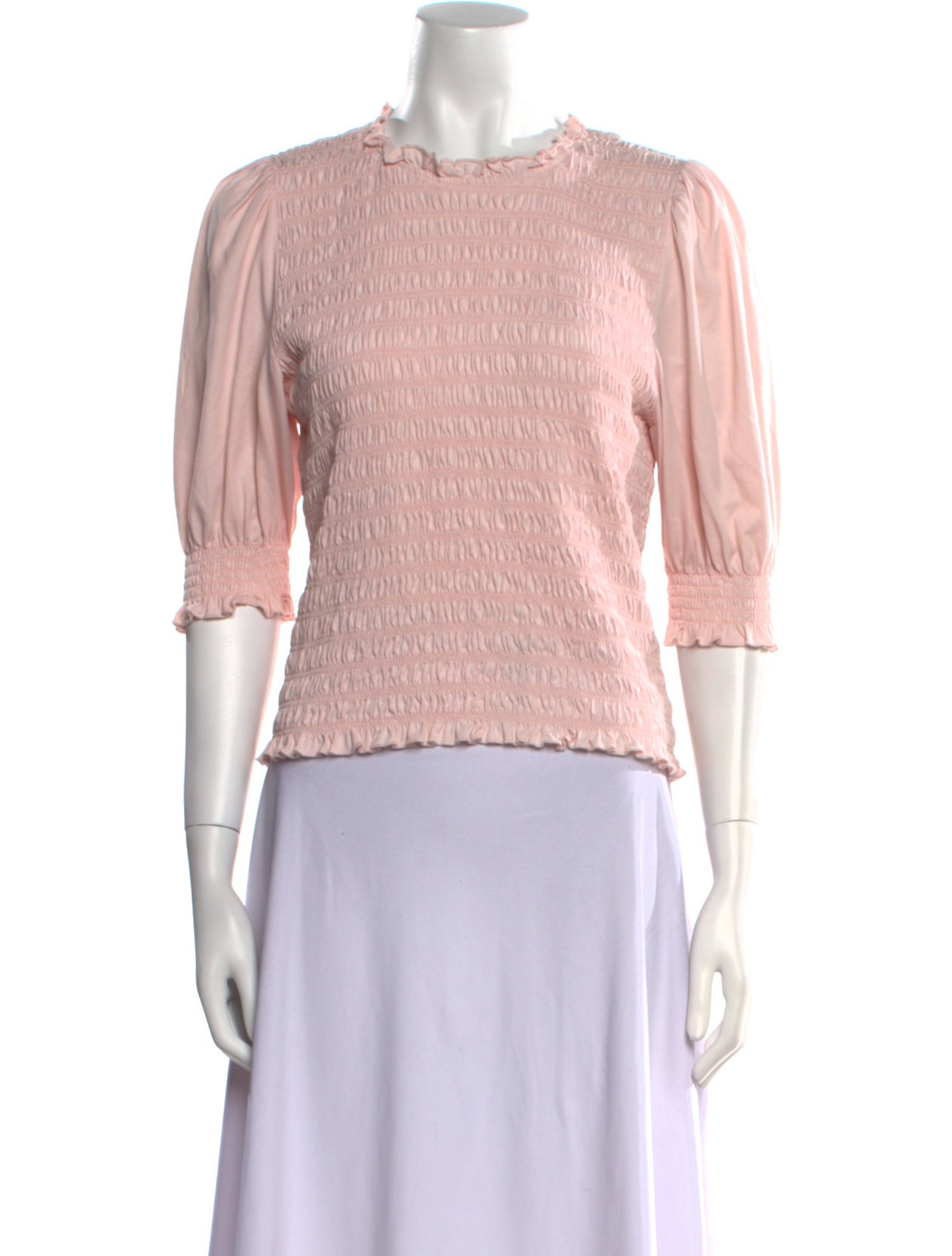 Veronica Beard Crew Neck Three-Quarter Sleeve Top