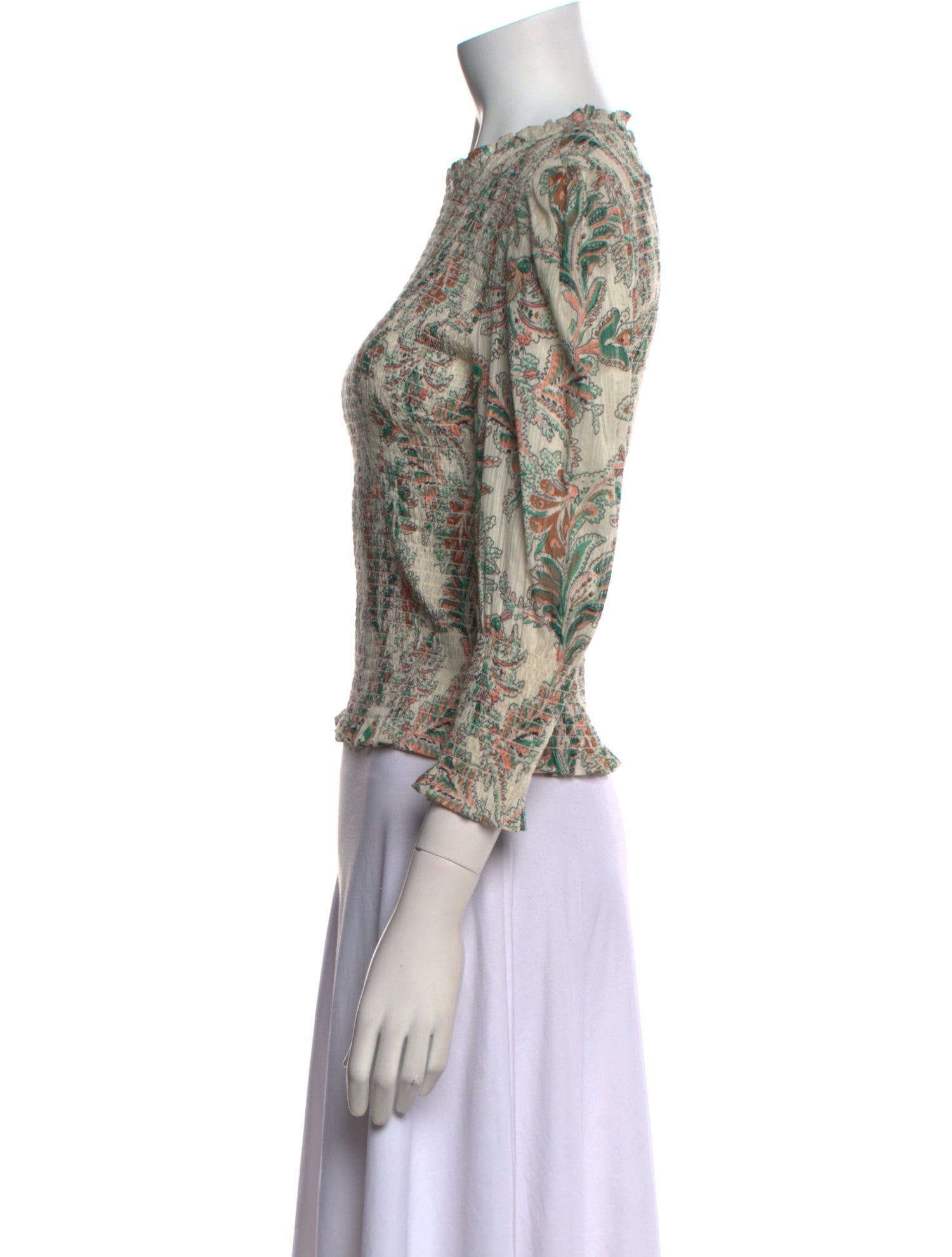Veronica Beard Floral Print Bateau Neckline Blouse