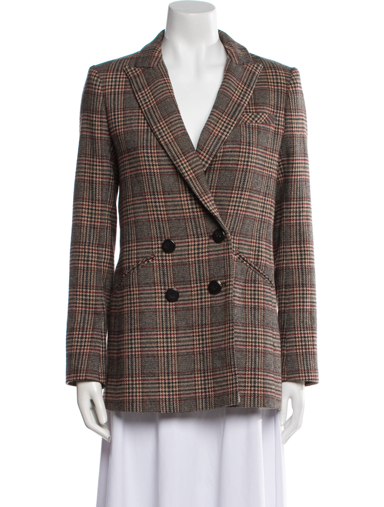 Veronica Beard Plaid Print Blazer