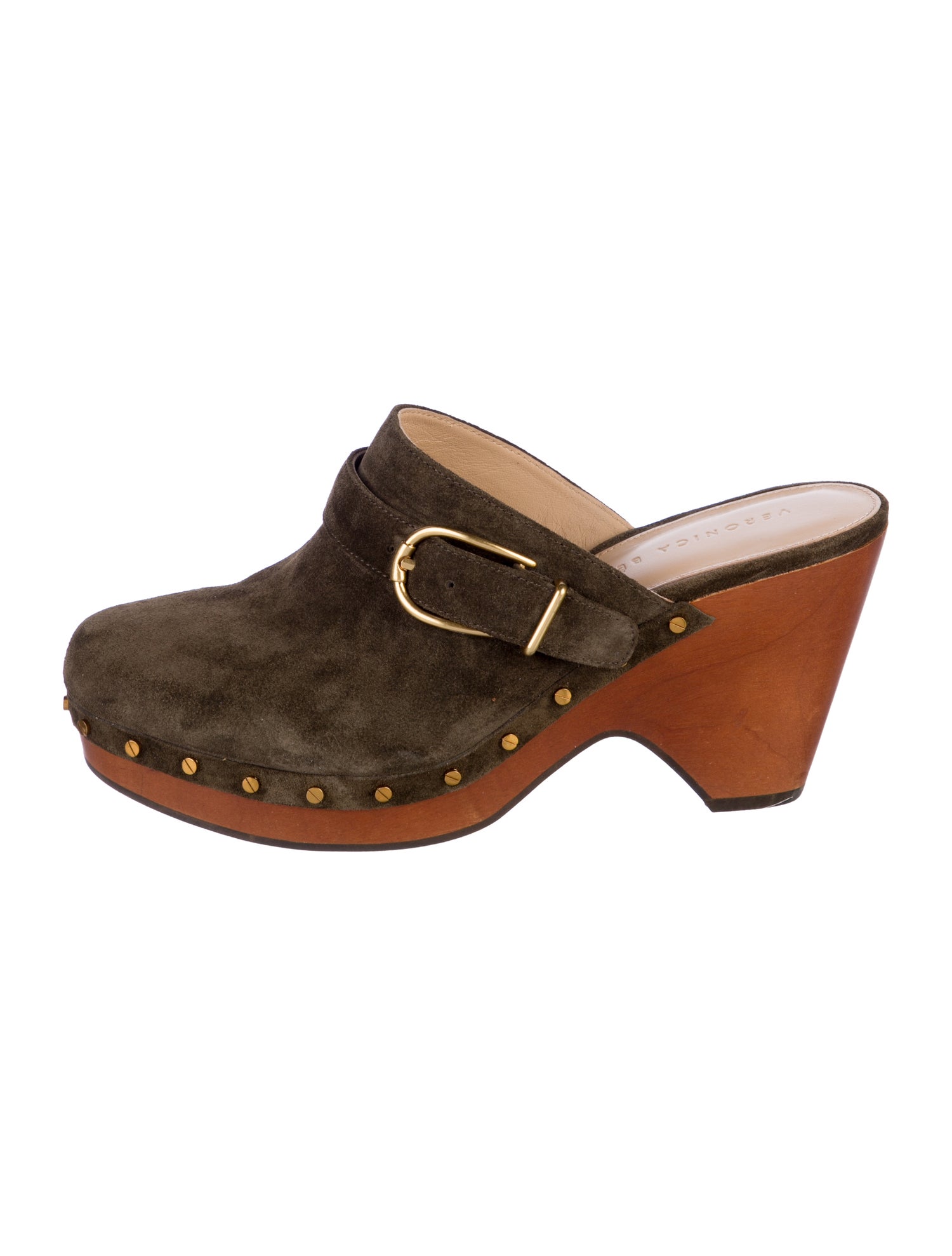 Veronica Beard Suede Studded Accents Mules