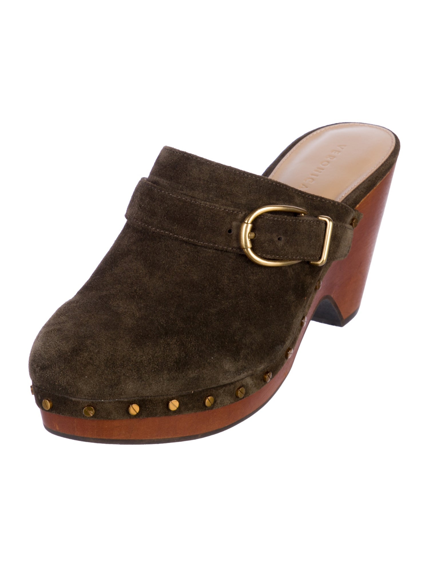 Veronica Beard Suede Studded Accents Mules