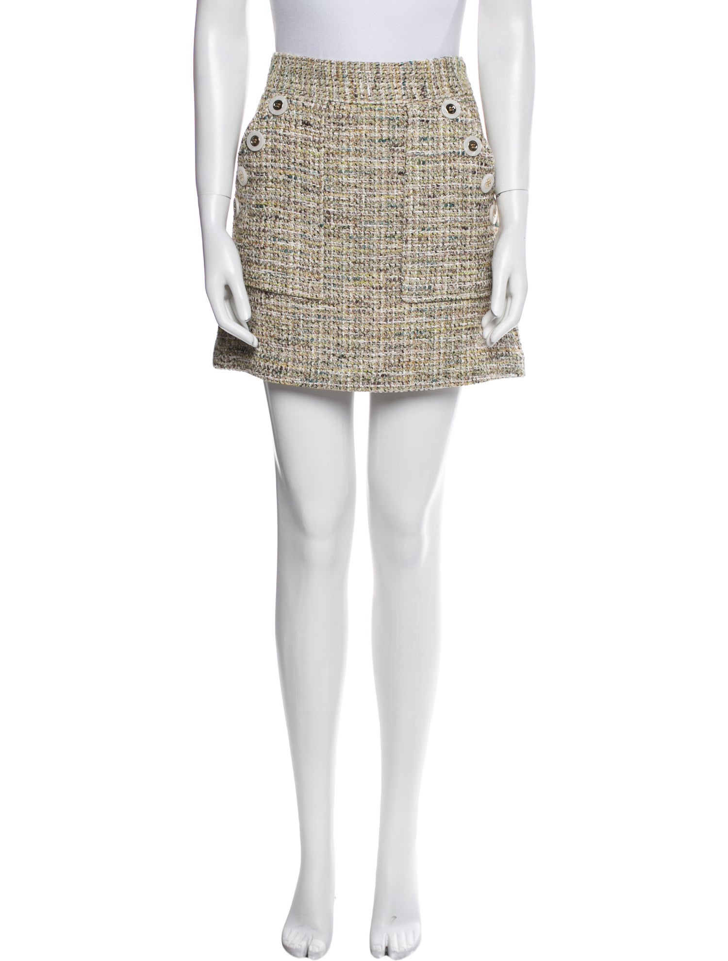 Veronica Beard Tweed Pattern Mini Skirt