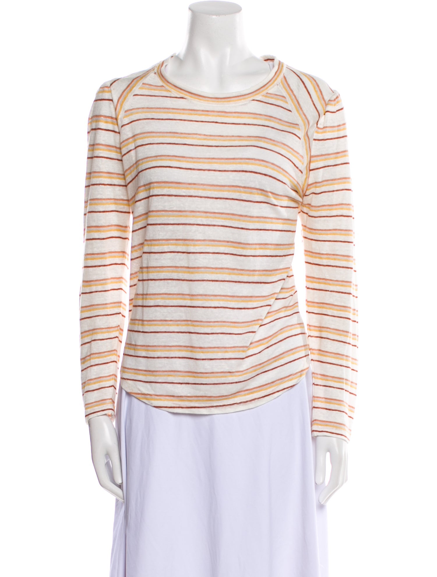 Veronica Beard Linen Striped T-Shirt