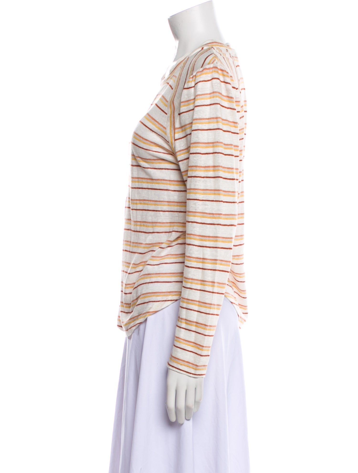 Veronica Beard Linen Striped T-Shirt