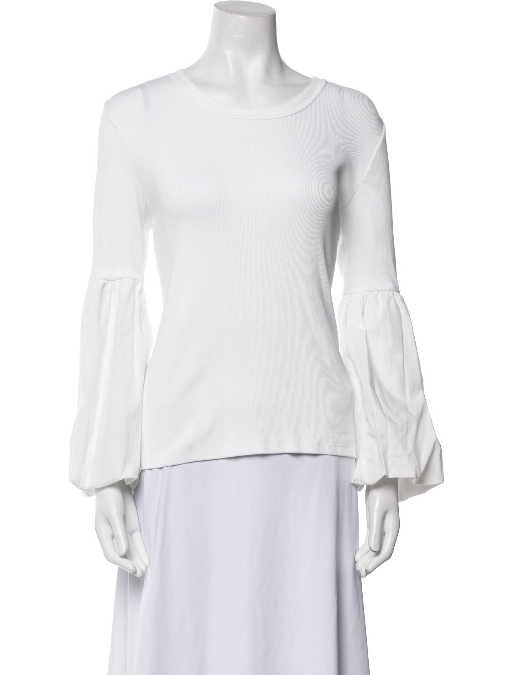 Veronica Beard Scoop Neck Long Sleeve Top