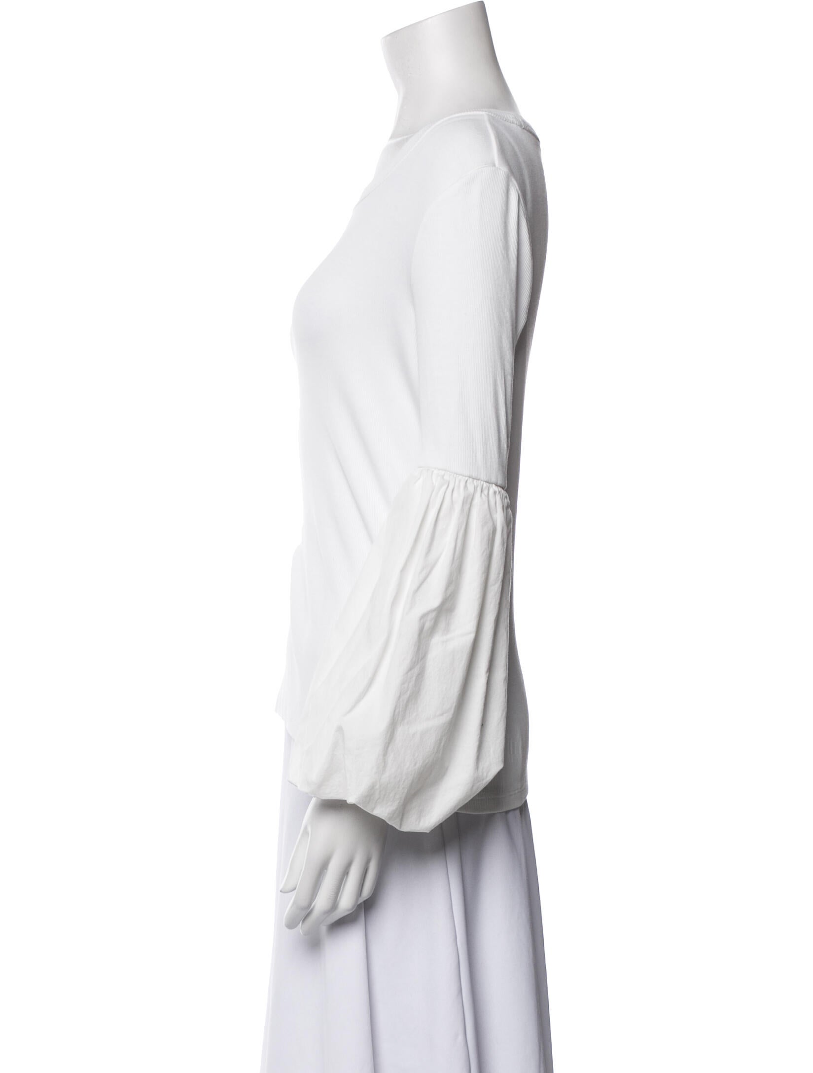 Veronica Beard Scoop Neck Long Sleeve Top