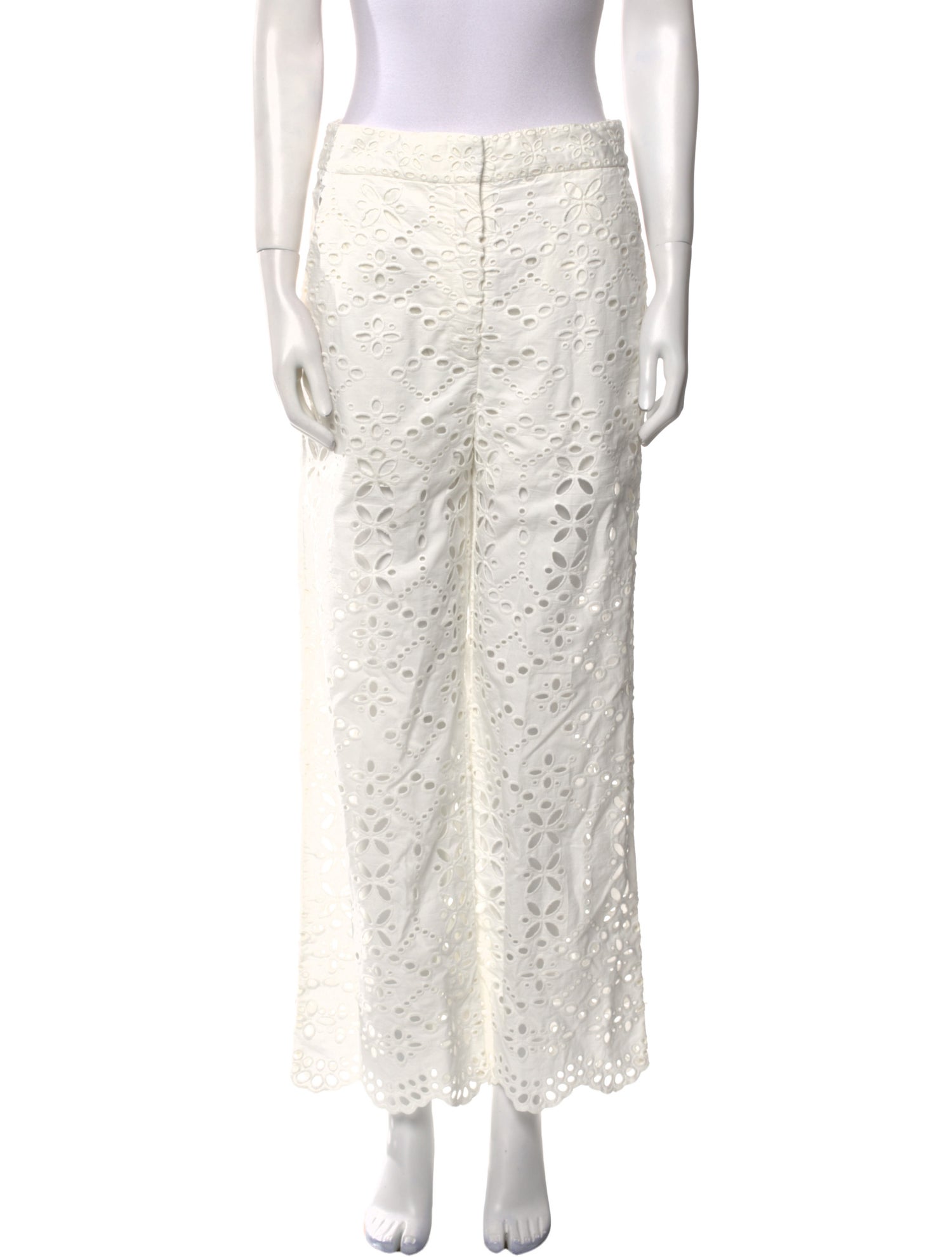 Veronica Beard Lace Pattern Wide Leg Pants