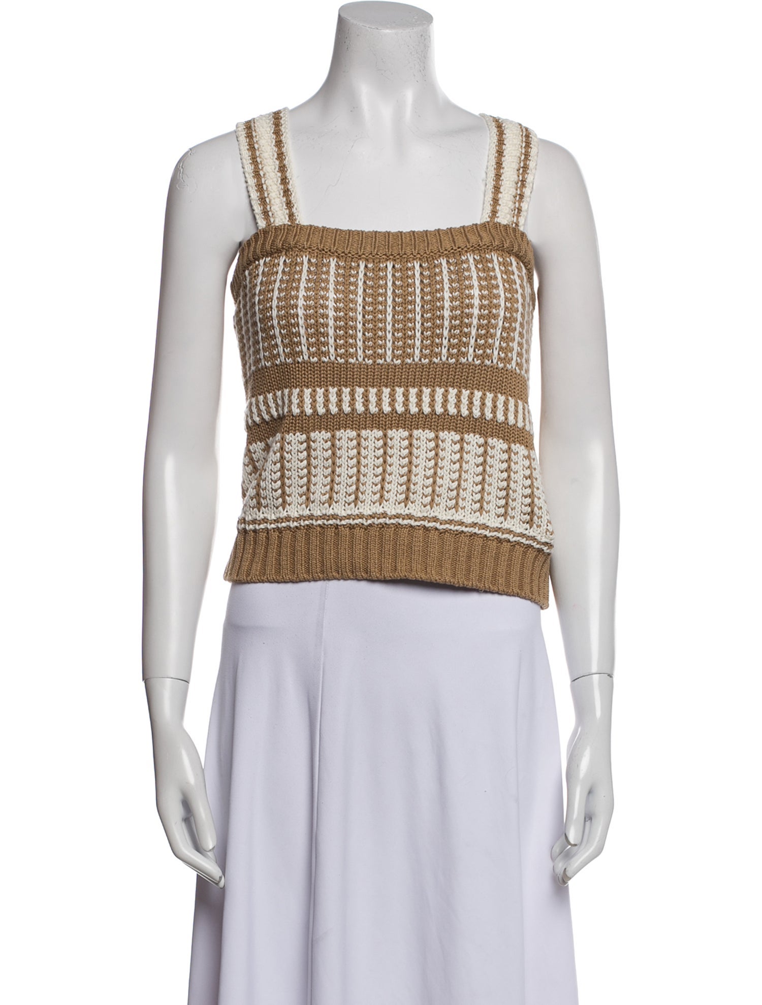 Veronica Beard Printed Square Neckline Crop Top