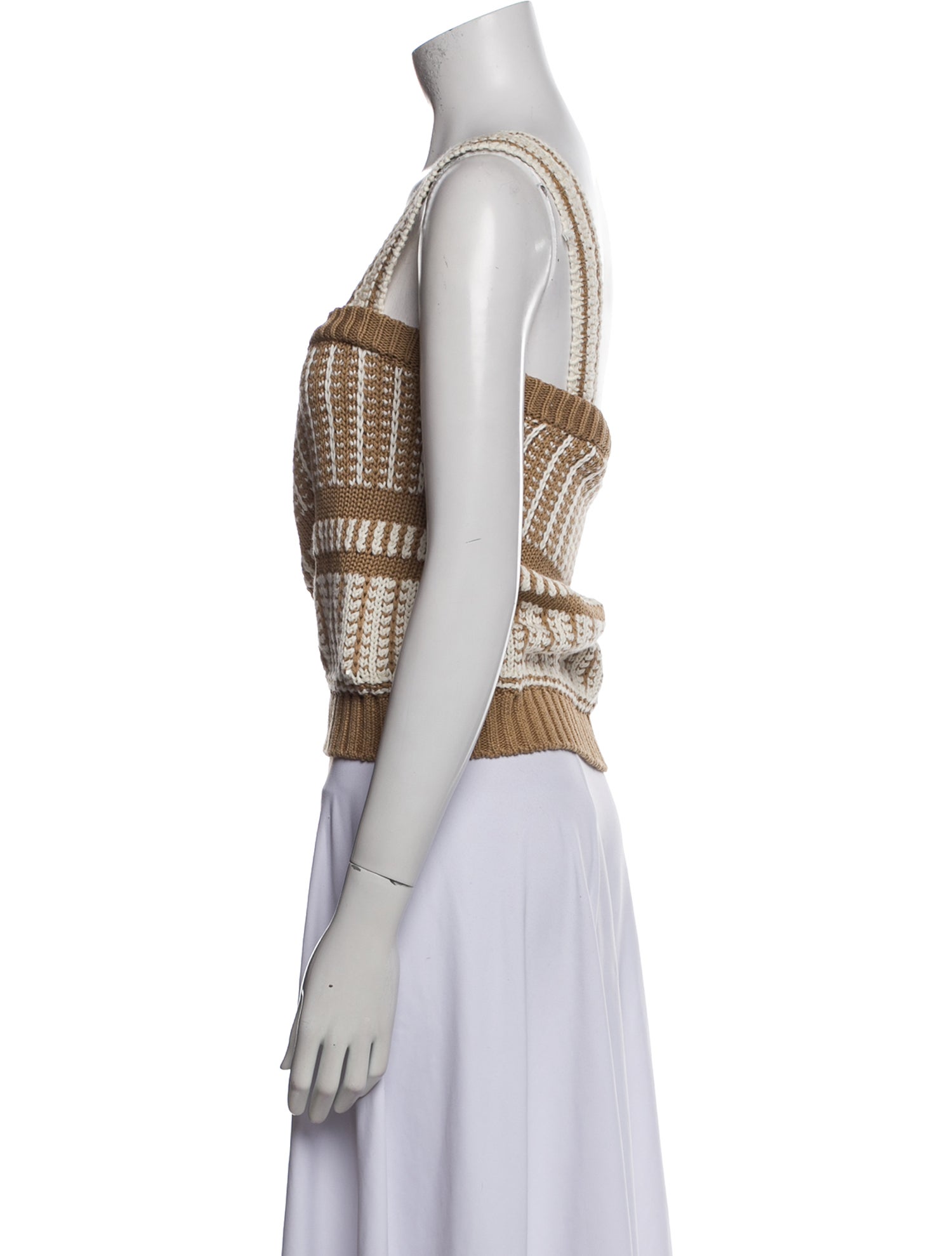 Veronica Beard Printed Square Neckline Crop Top