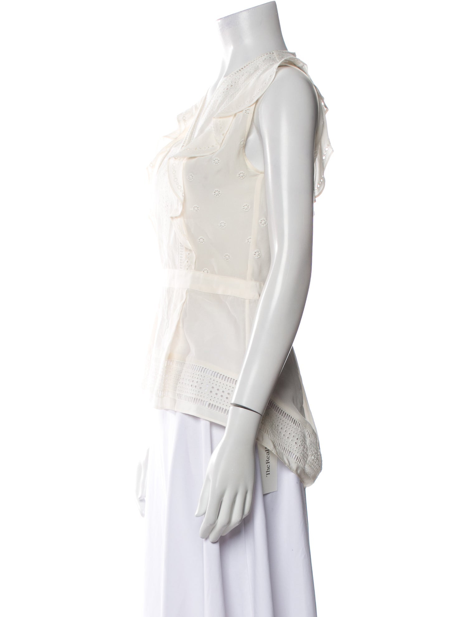 Veronica Beard Silk V-Neck Crop Top