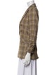 Veronica Beard Linen Plaid Print Peacoat