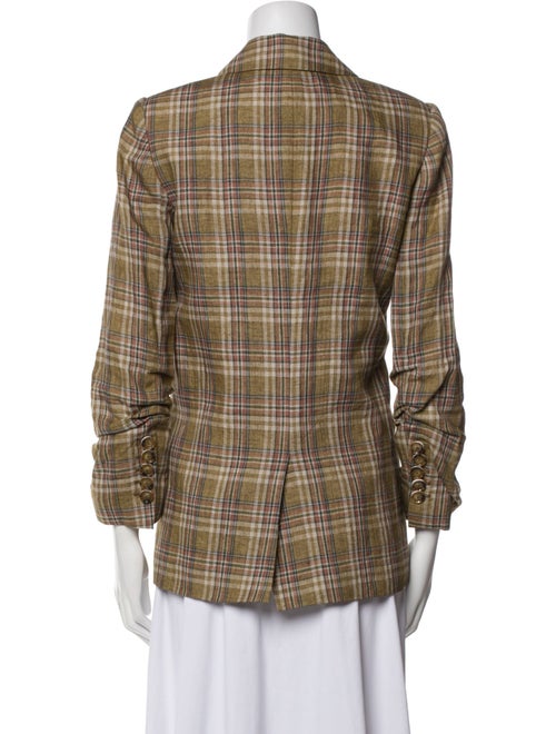 Veronica Beard Linen Plaid Print Peacoat