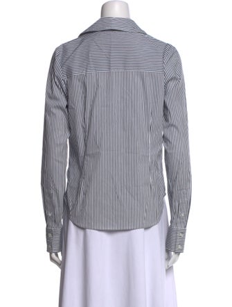 Veronica Beard Striped Long Sleeve Button-Up Top