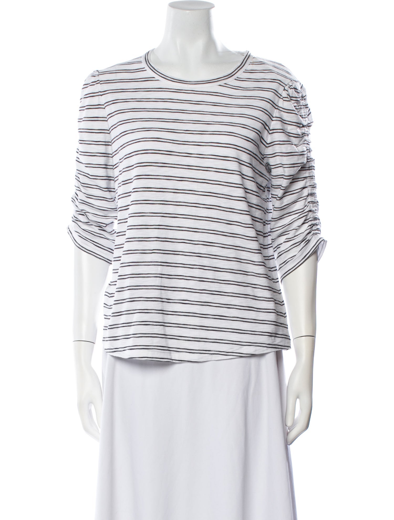 Veronica Beard Striped Bateau Neckline T-Shirt