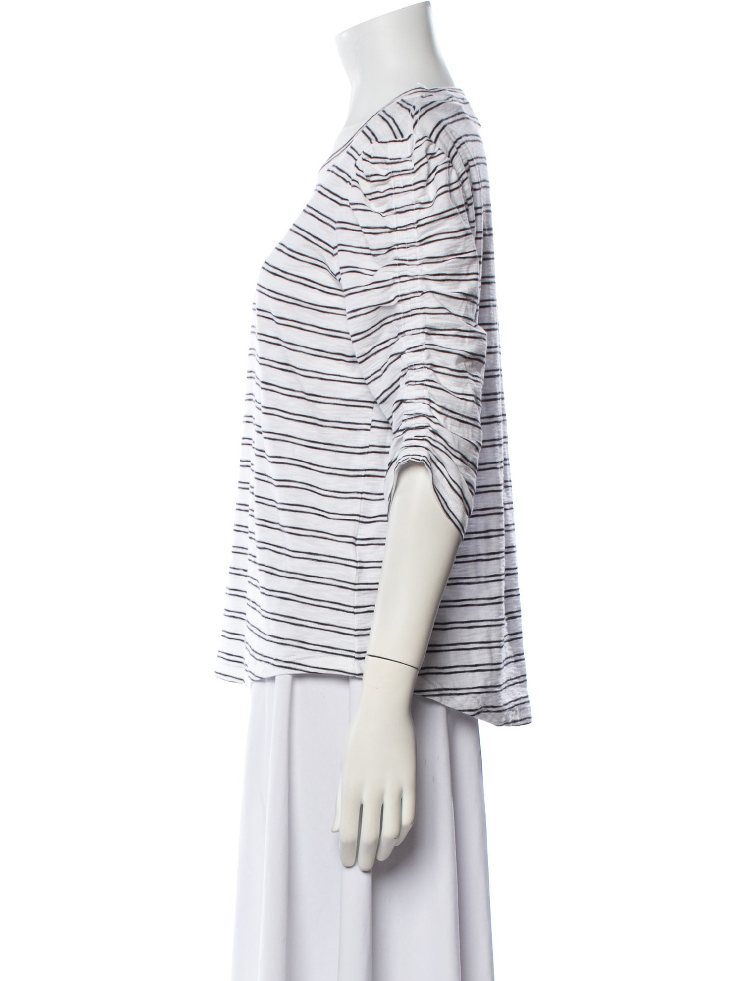 Veronica Beard Striped Bateau Neckline T-Shirt