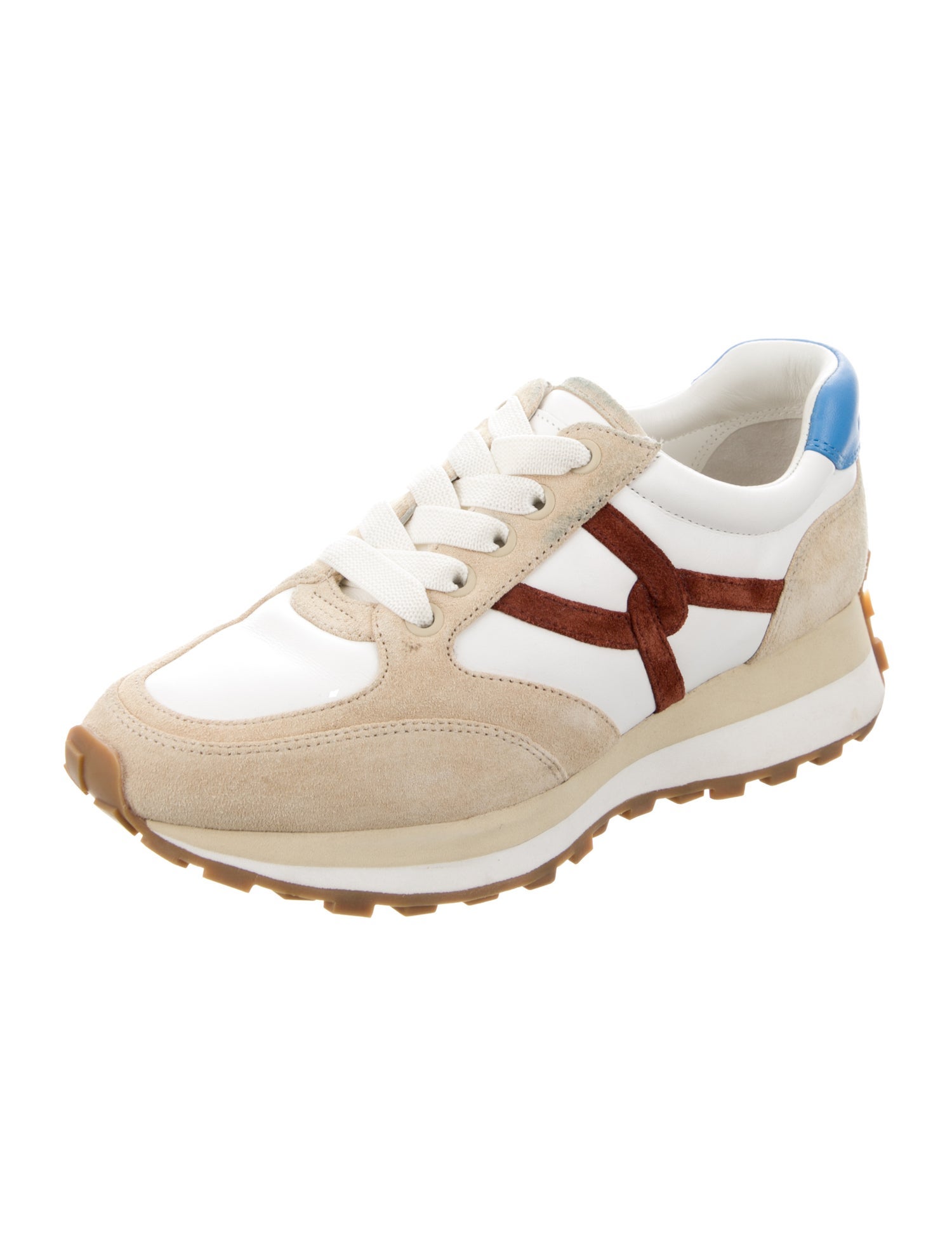 Veronica Beard Leather Colorblock Pattern Sneakers