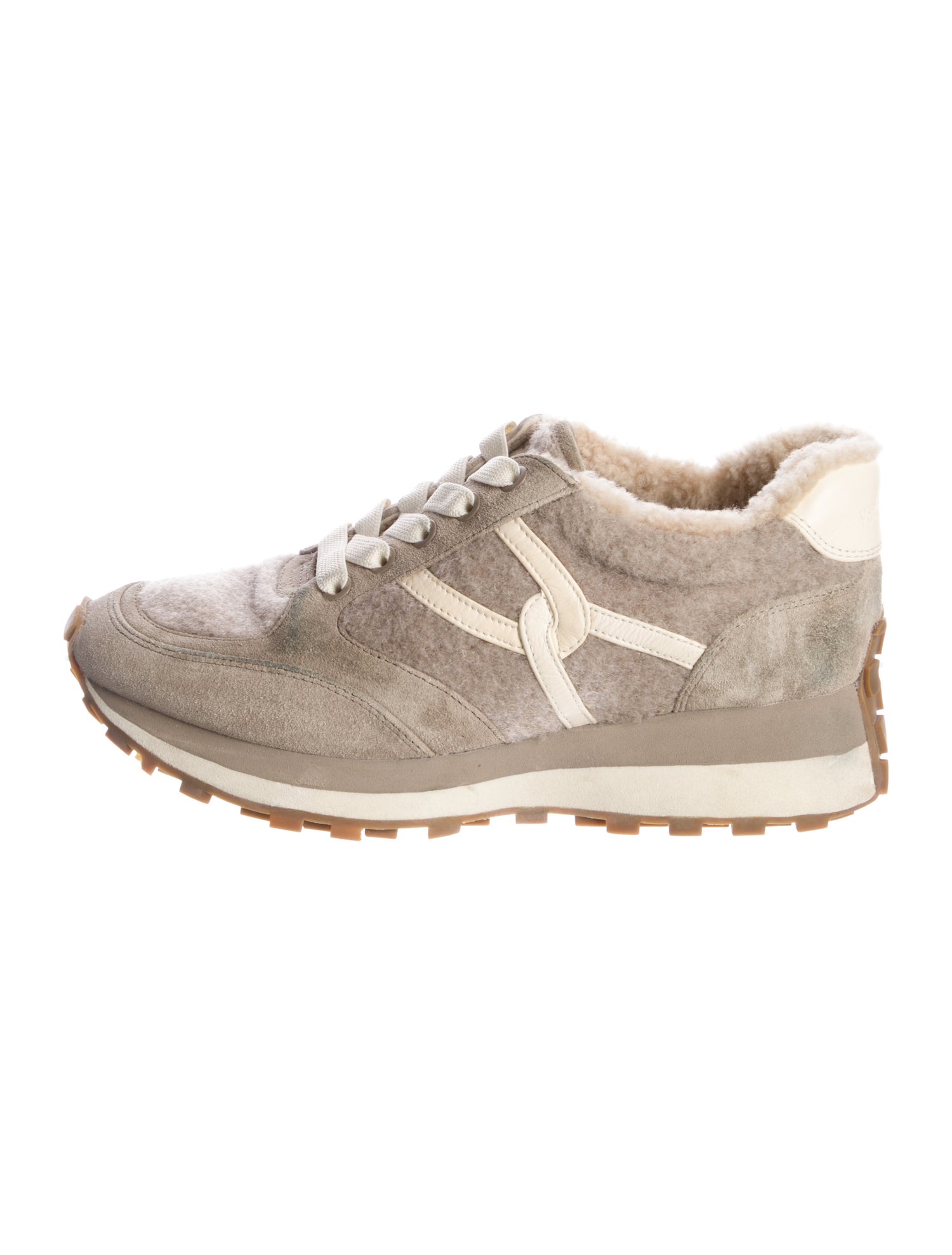 Veronica Beard Suede Faux Fur Trim Sneakers