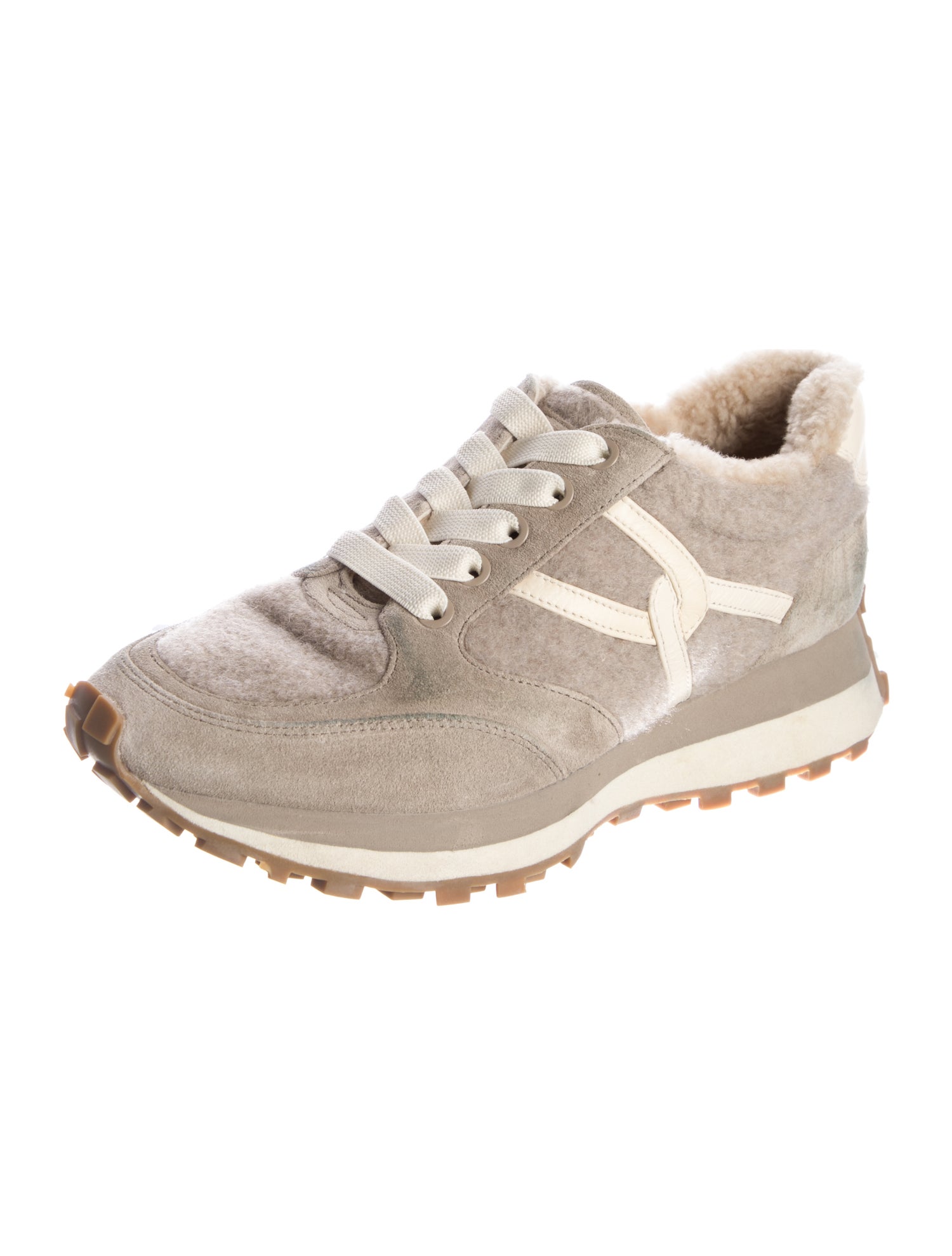 Veronica Beard Suede Faux Fur Trim Sneakers