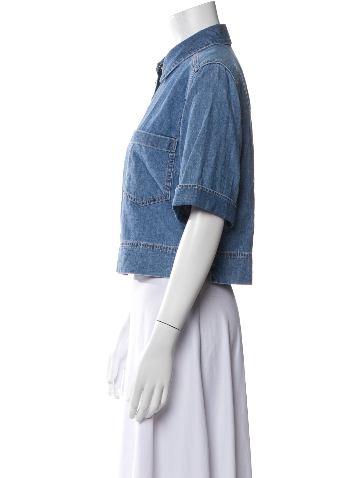 Veronica Beard Short Sleeve Crop Top