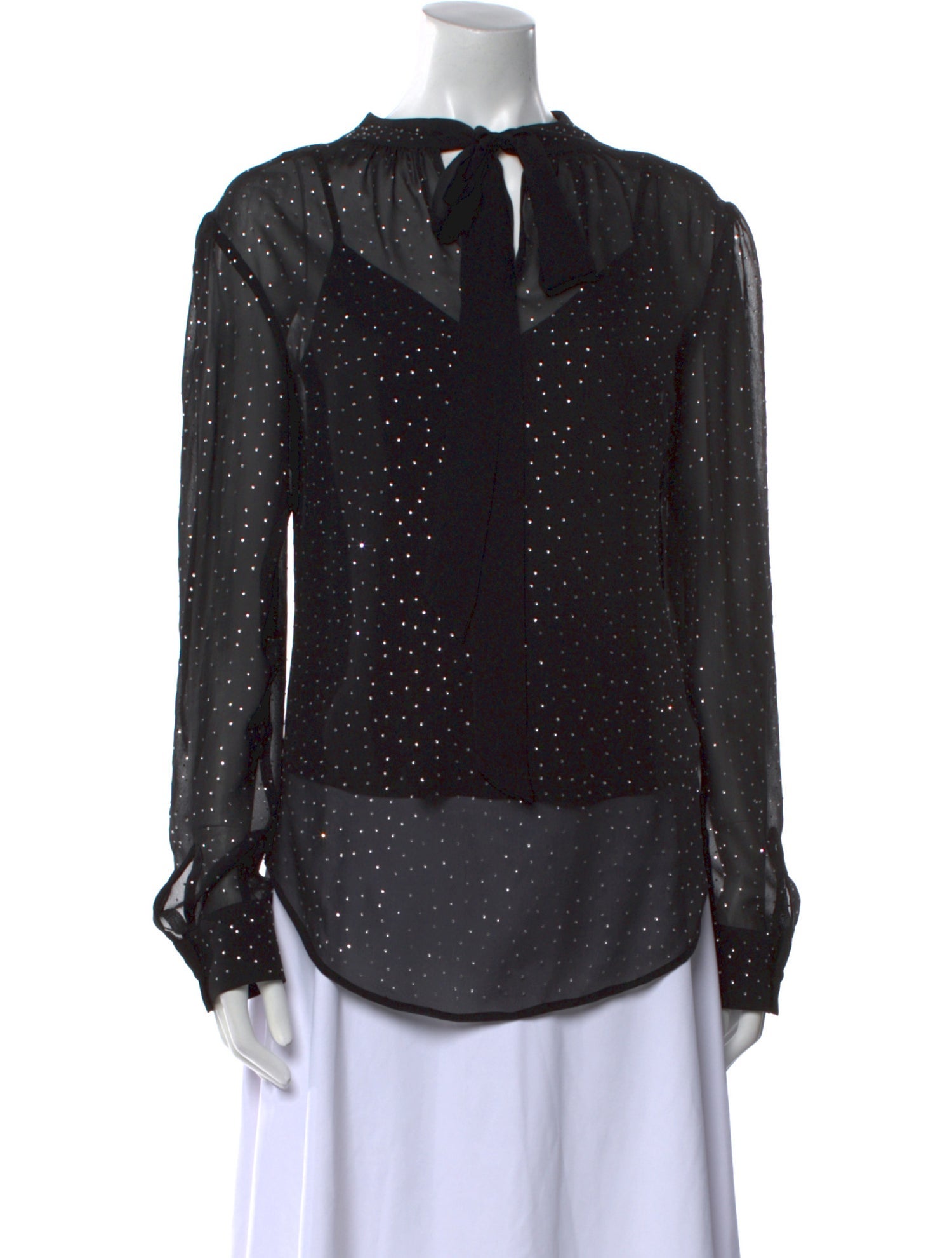 Veronica Beard Silk Tie Neck Blouse