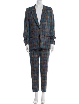 Veronica Beard Plaid Print Pantsuit