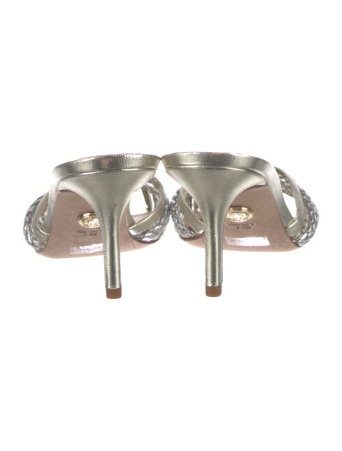 Veronica Beard Leather Braided Accents Slides