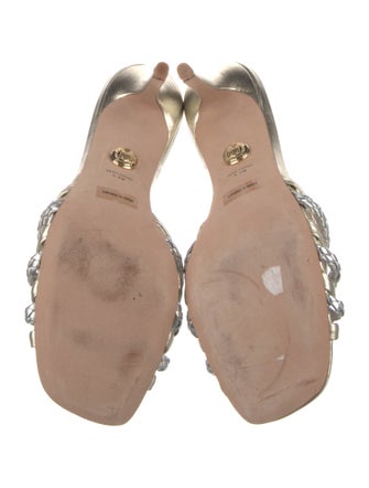 Veronica Beard Leather Braided Accents Slides