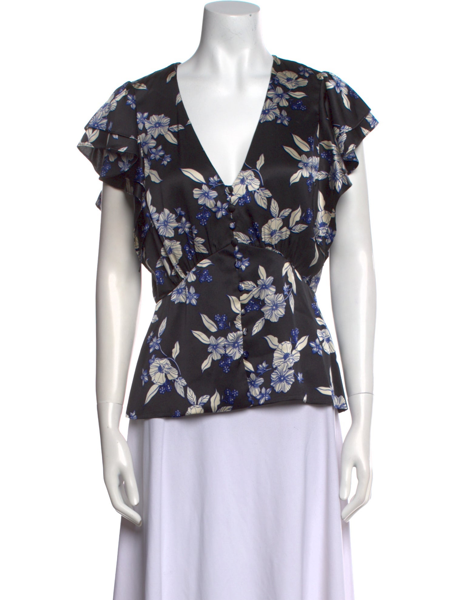 Veronica Beard Silk Floral Print Blouse