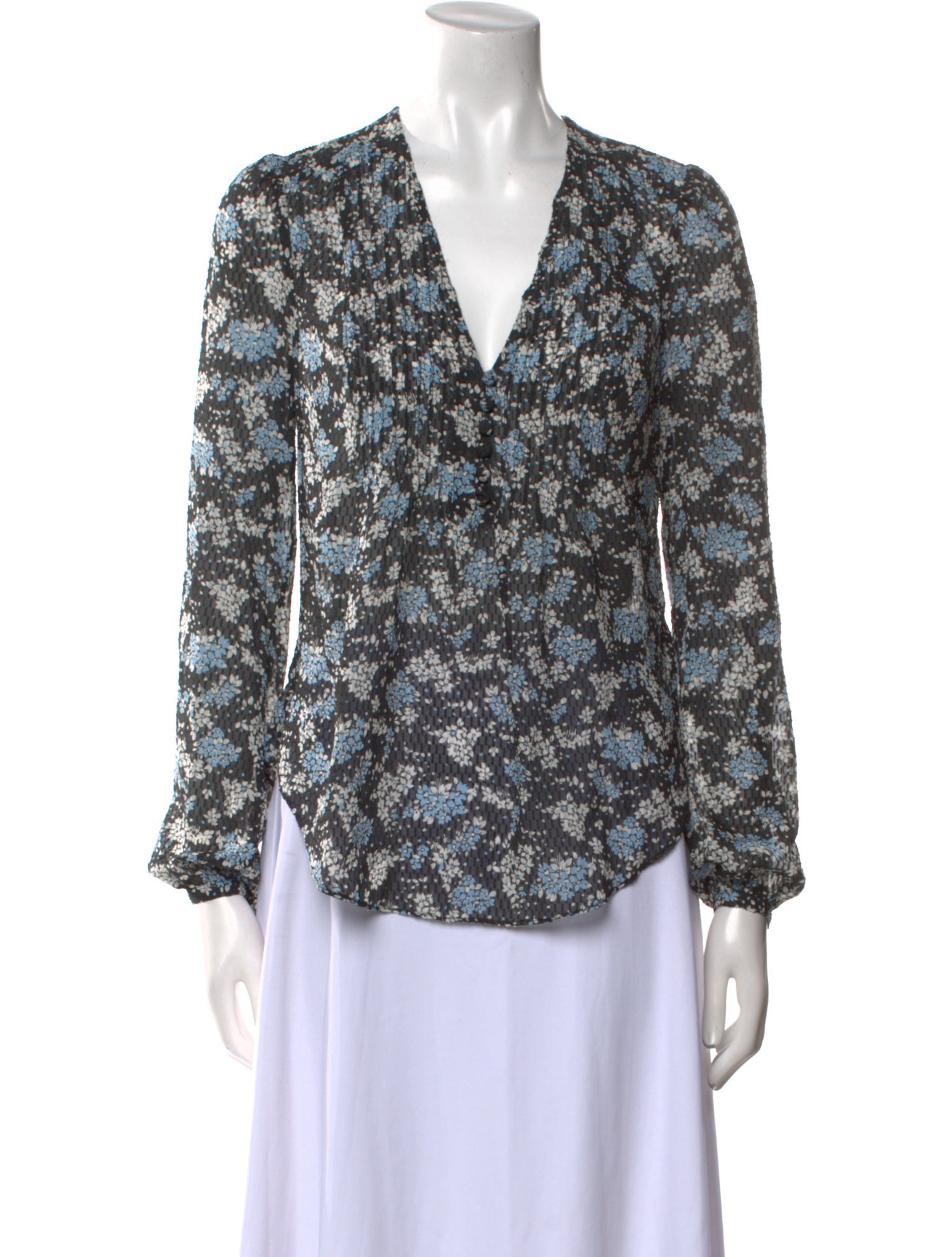 Veronica Beard Silk Floral Print Blouse